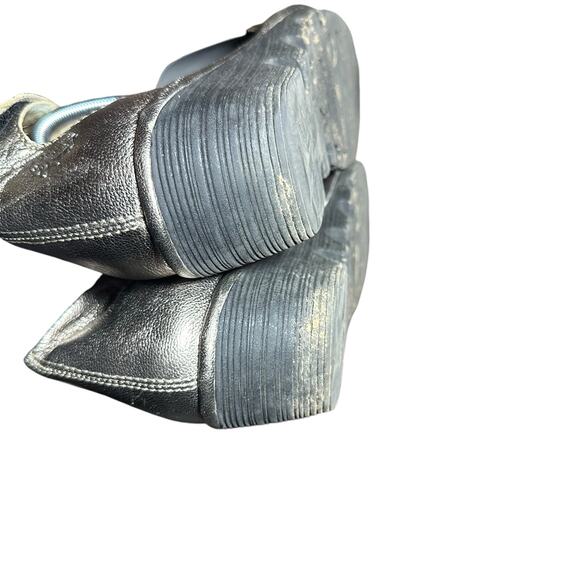 Fly London Piat Sandal sz 37 US 6.5 platform Wedge heel silver metallic leather - Picture 10 of 13